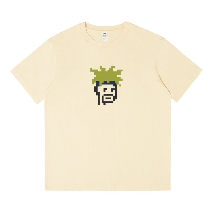 夏季休闲创意搞笑印花短袖t恤男士230g重磅纯棉宽松圆领半袖体恤