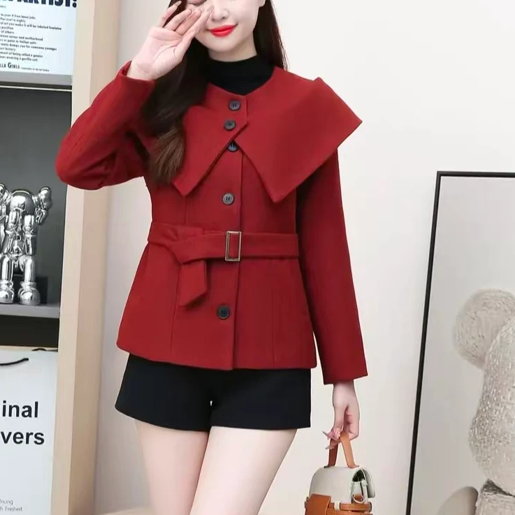 8608款加厚时尚百搭小香风气质翻领洋气显瘦短外套