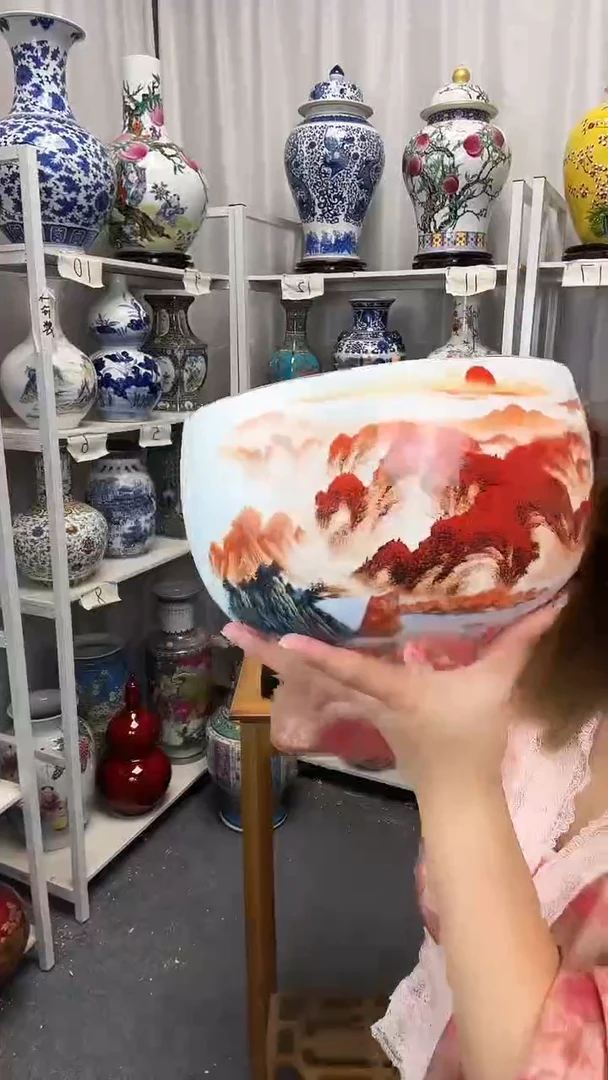 摆件景德镇鸿运当头水洗