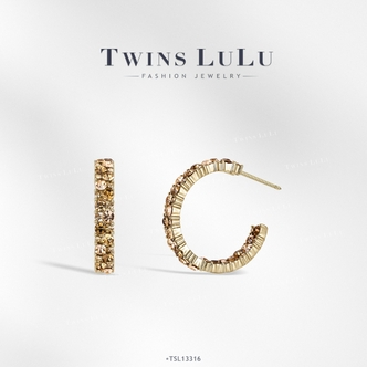 TWINS LULU 镀K金【暮咖】秋上新轻奢风百搭肌理C圈
