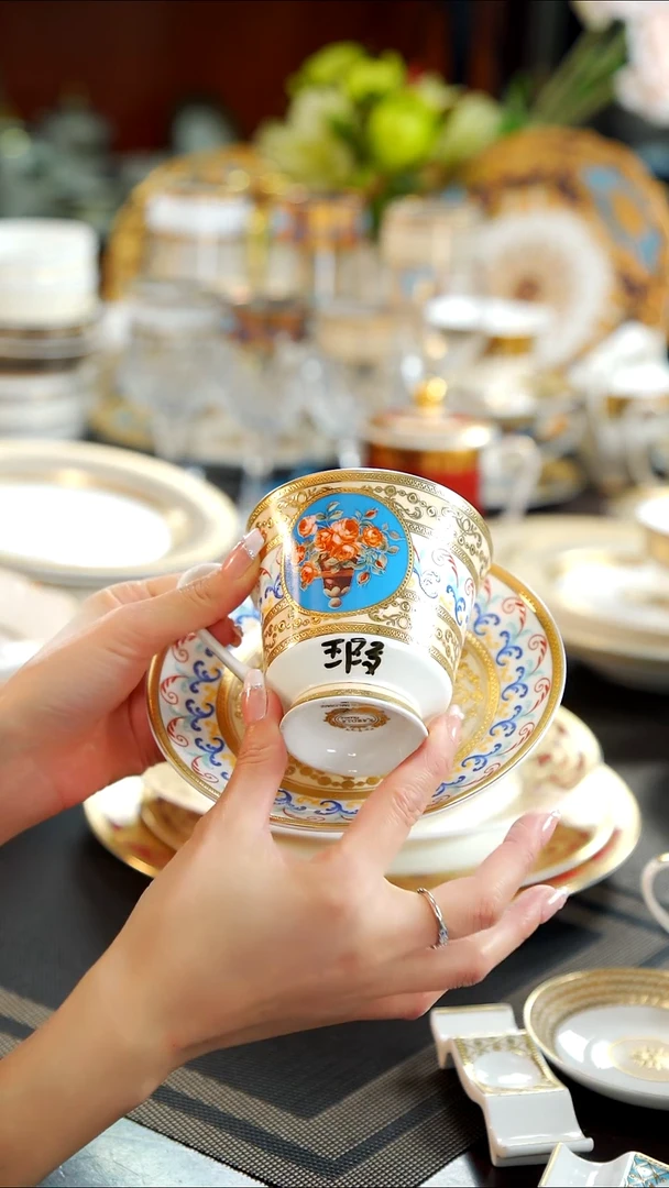 瓷片咖啡杯碟1套