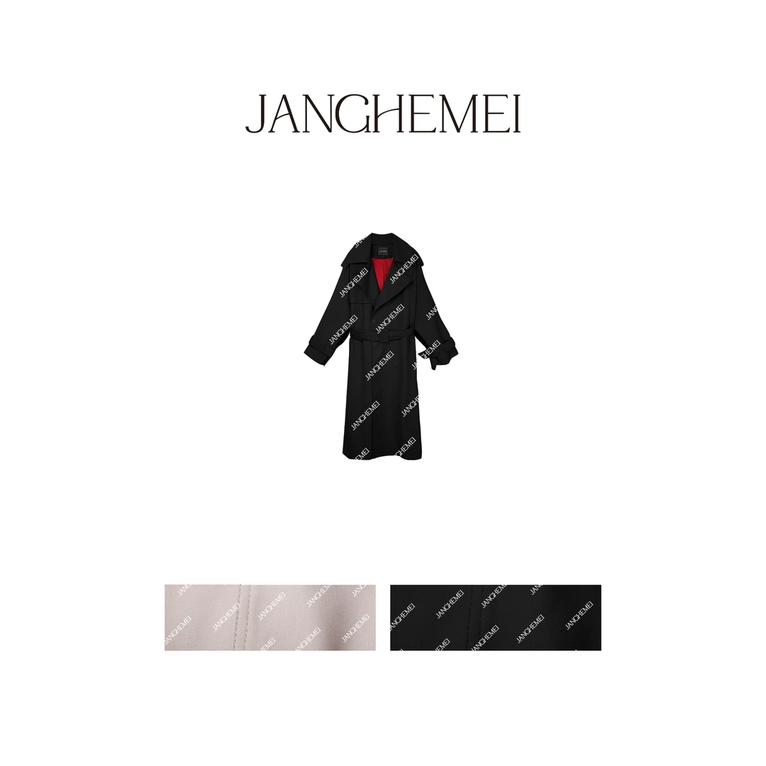 江合美【垂感风衣】气质垂感宽松风衣 F05253M33