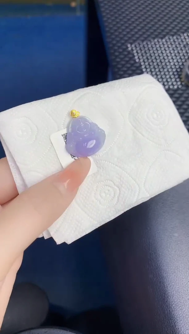 颈饰18K金镶嵌翡翠缅甸天然翡翠A货