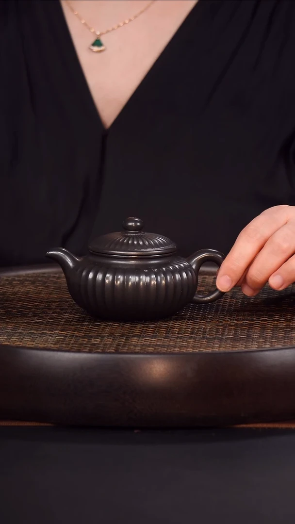 茶壶紫砂刘海清 筋纹仿古92  石黄 220毫升