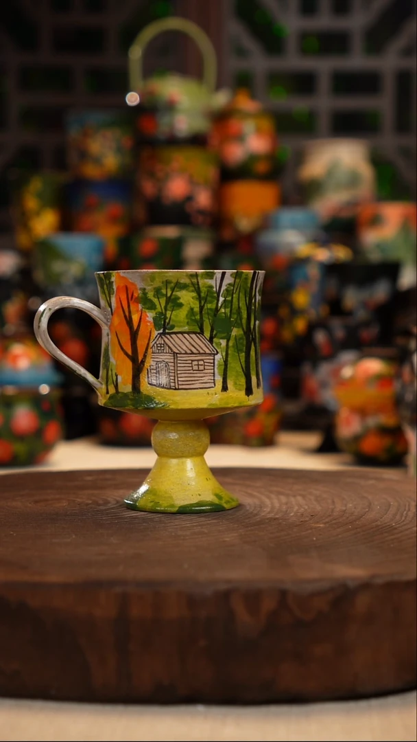 油画    釉下彩   杯子