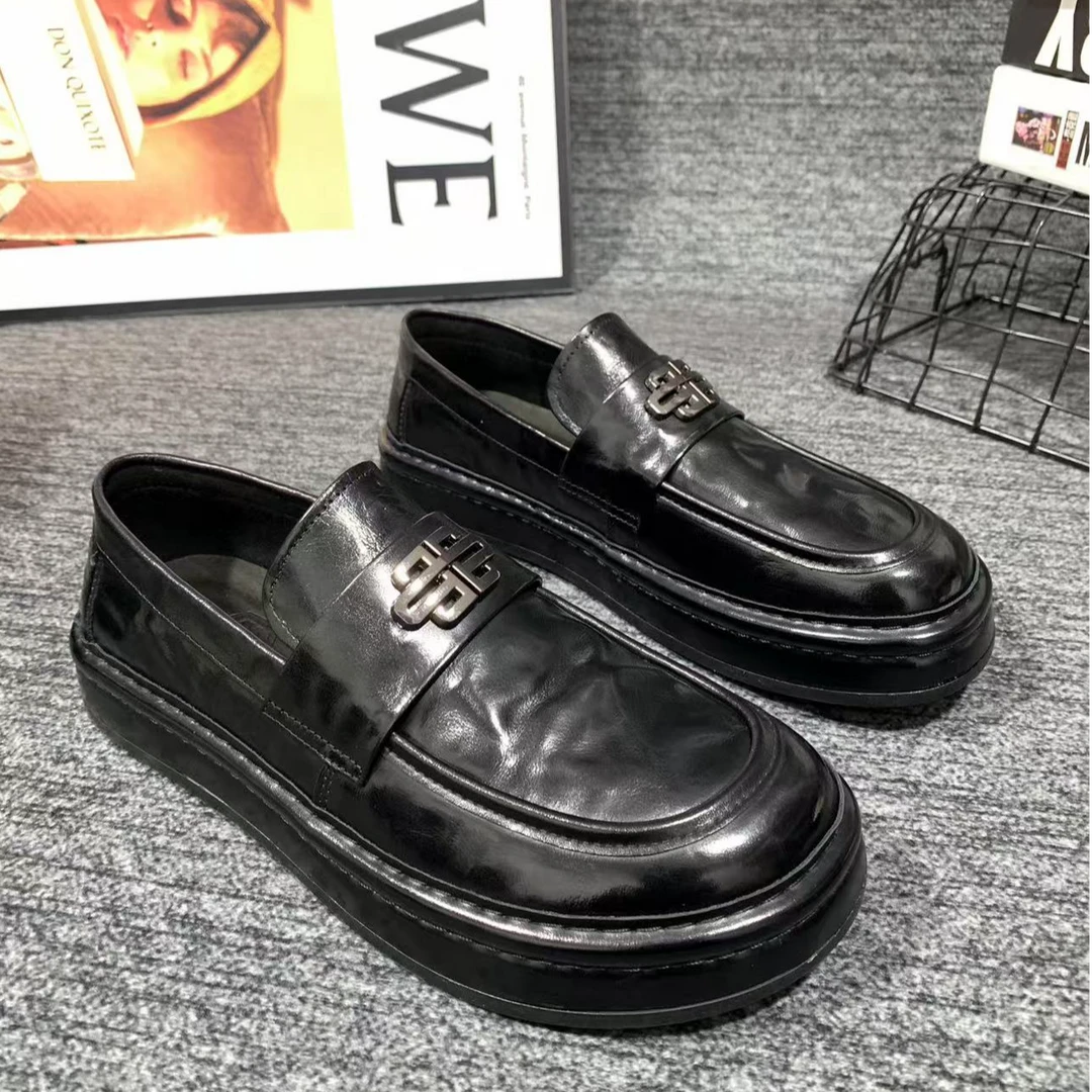 D25018【单鞋】新款男士真皮时尚百搭商务休闲男鞋