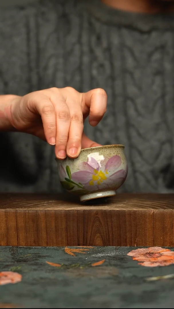 杯釉下彩手工手绘同款陶器