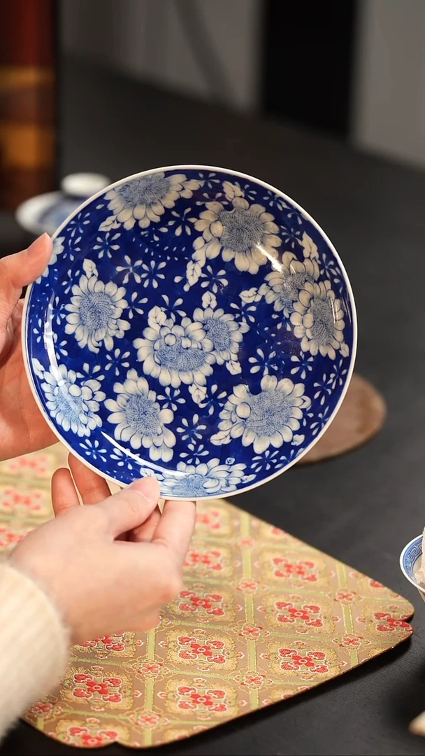 【闪购商品】杯看山柴窑青花向日葵