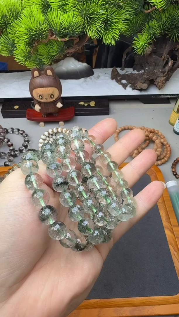 水晶手串未镶嵌绿幽灵1.0单圈多样性发其一