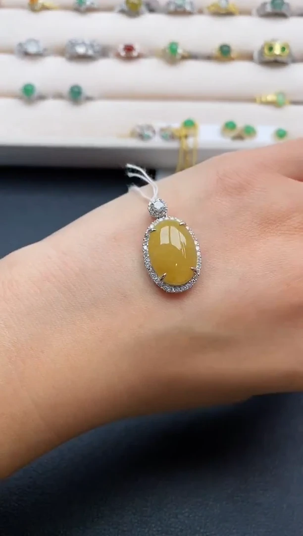 银S925镶嵌戒指翡翠天然缅甸A货翡翠33  2-