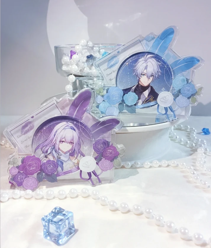 白厄遐蝶高颜值羽笺封诗谷美吧唧砖徽章展示架桌面摆件收藏装饰礼