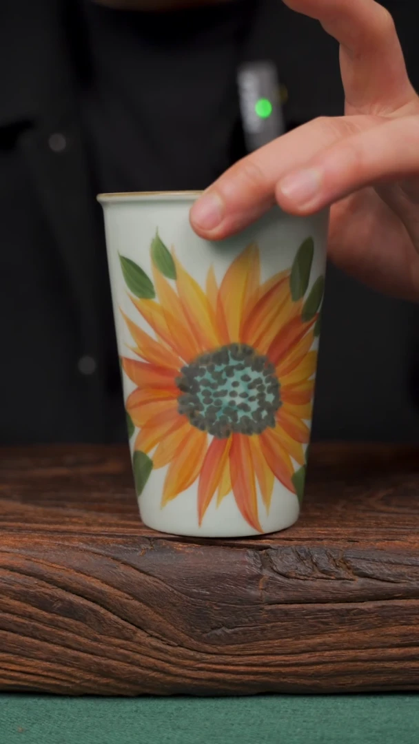 【闪购商品】瓷片35寻一缕瓷香杯釉下手工手绘瓷器