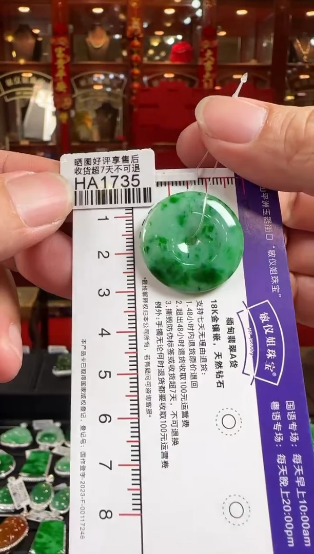 翡翠未镶嵌颈饰HA1735绿平安扣
