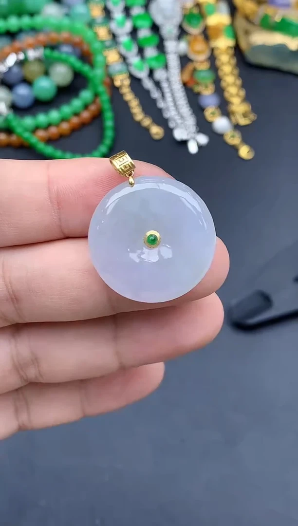 翡翠18K金镶嵌颈饰91-春日珠宝