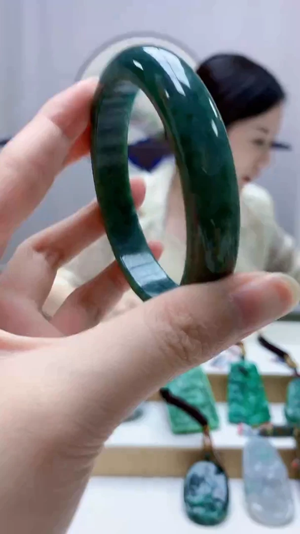 未镶嵌定制翡翠4852zm-毛货手镯90（60圈）