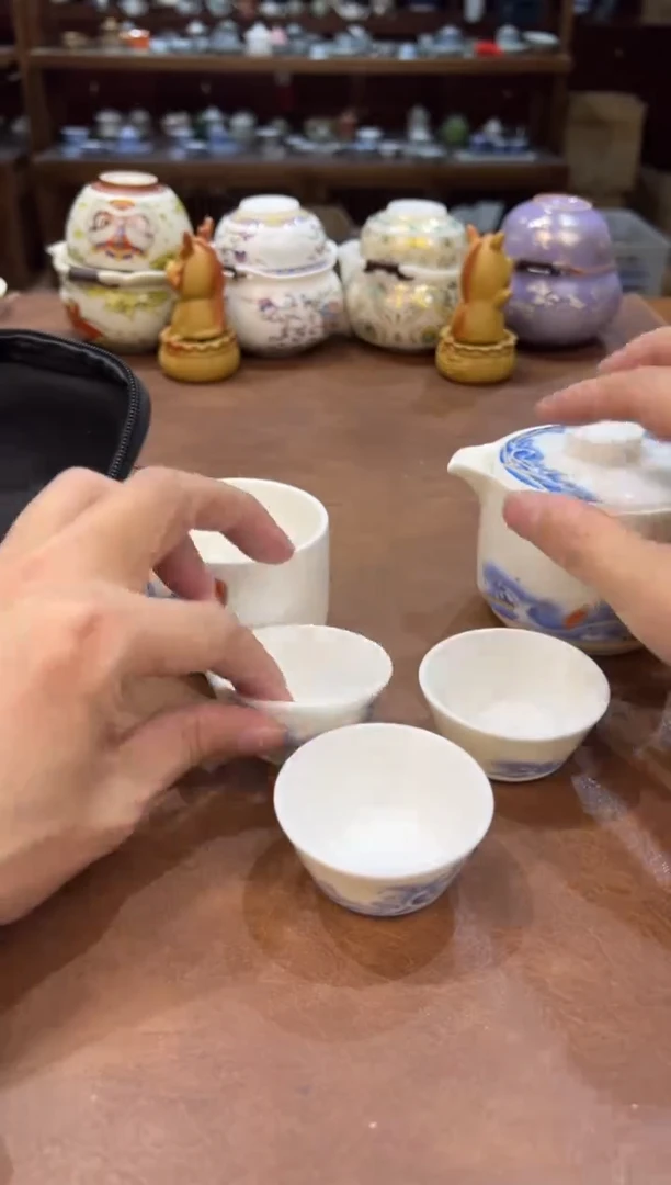 真的很便宜会开片的旅行茶具
