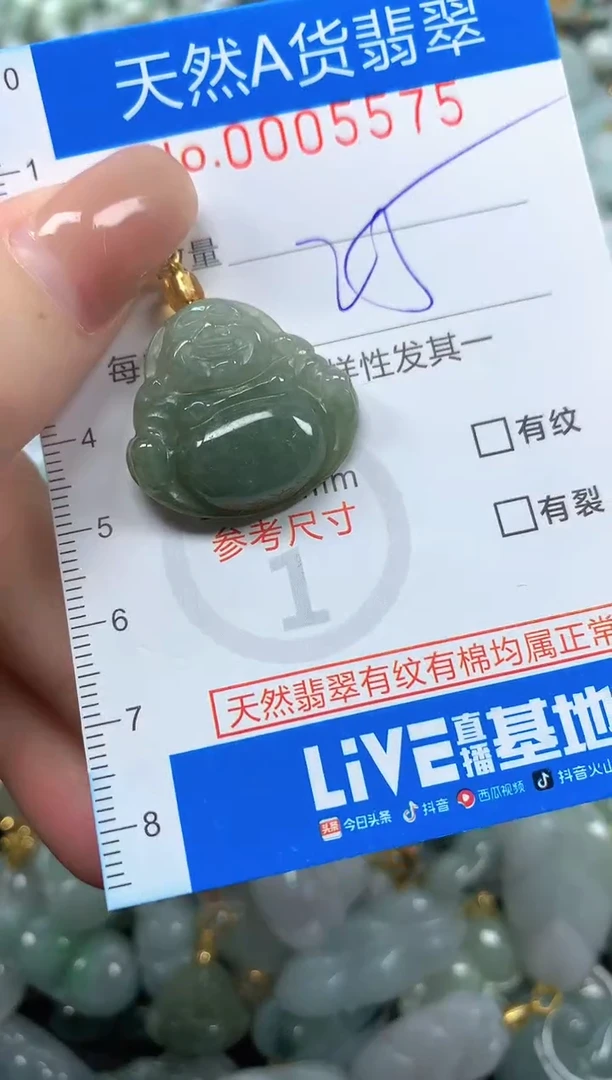 颈饰未镶嵌翡翠净货挂件-5575