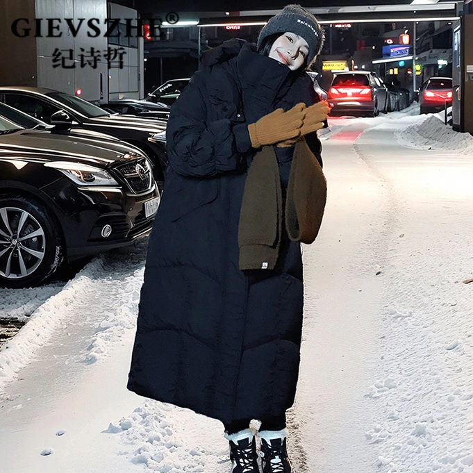 纪诗哲长款羽绒服女冬季2025新款时尚潮流百搭保暖90白鸭绒厚外套