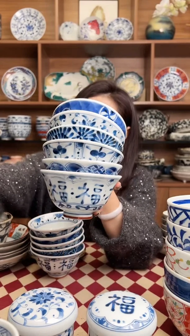 【闪购商品】瓷片蓝凛堂12.5cm大平碗 6只装混搭