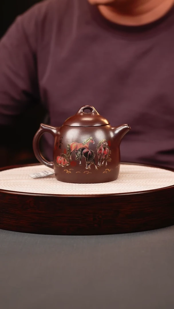 茶壶紫砂石红八骏秦权