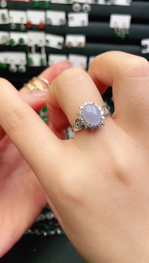 银S925镶嵌戒指翡翠0