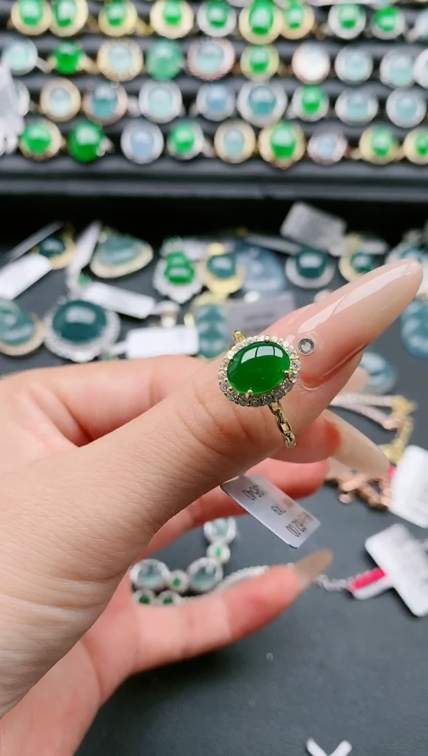 【闪购商品】翡翠戒指银S925镶嵌111111
