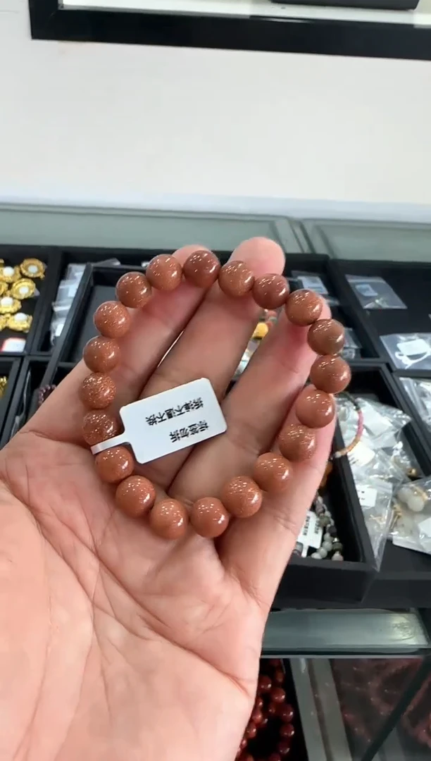 手链足金镶嵌合成碳硅石一条 约10mm 多样性发1件