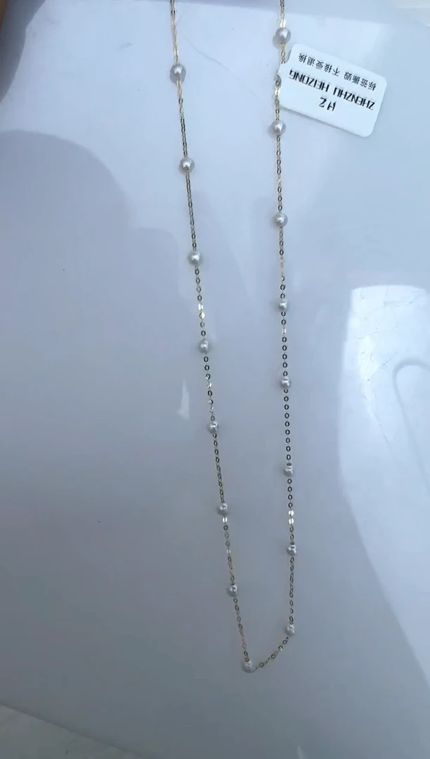 【闪购商品】淡水珍珠颈饰18K金镶嵌项链3