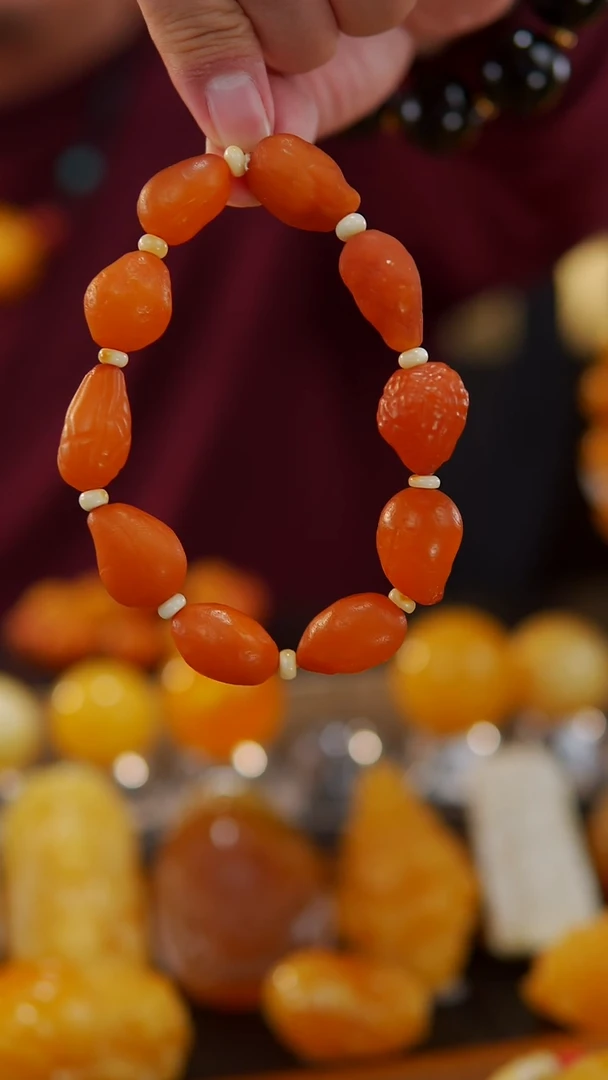 【闪购商品】蜜蜡手链未镶嵌海漂籽原石手串31.4