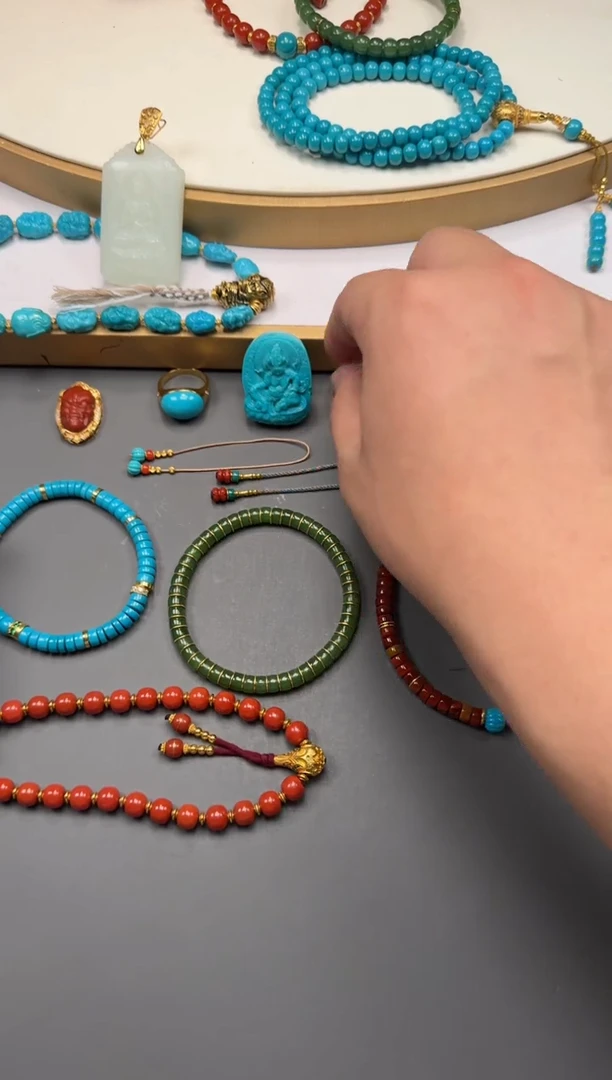 18K金镶嵌配饰南红玛瑙丸***~11111