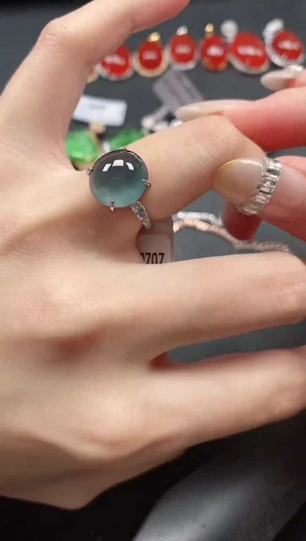 银S925镶嵌戒指翡翠51511