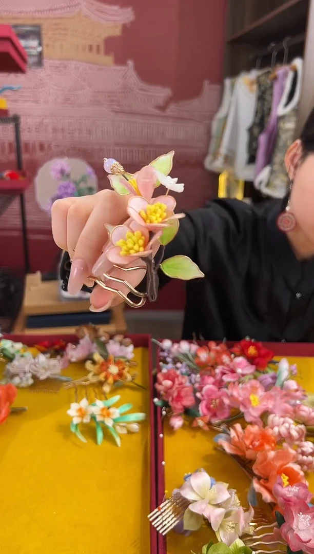 【闪购商品】刺绣 非遗绒花（发饰）