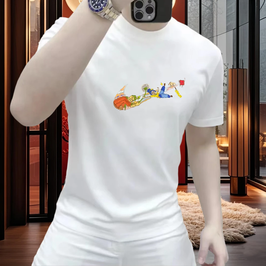 重磅夏季衣服纯棉高端T恤短袖男时尚2025新爆款宽松休闲潮流百搭