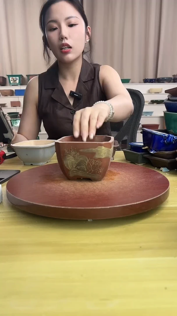 紫砂花盆浅草紫砂花盆微瑕