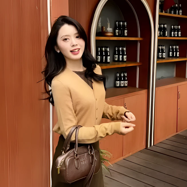 哥弟针织开衫新款毛衣网红款外套秋冬高级流行打底衫上衣1499244