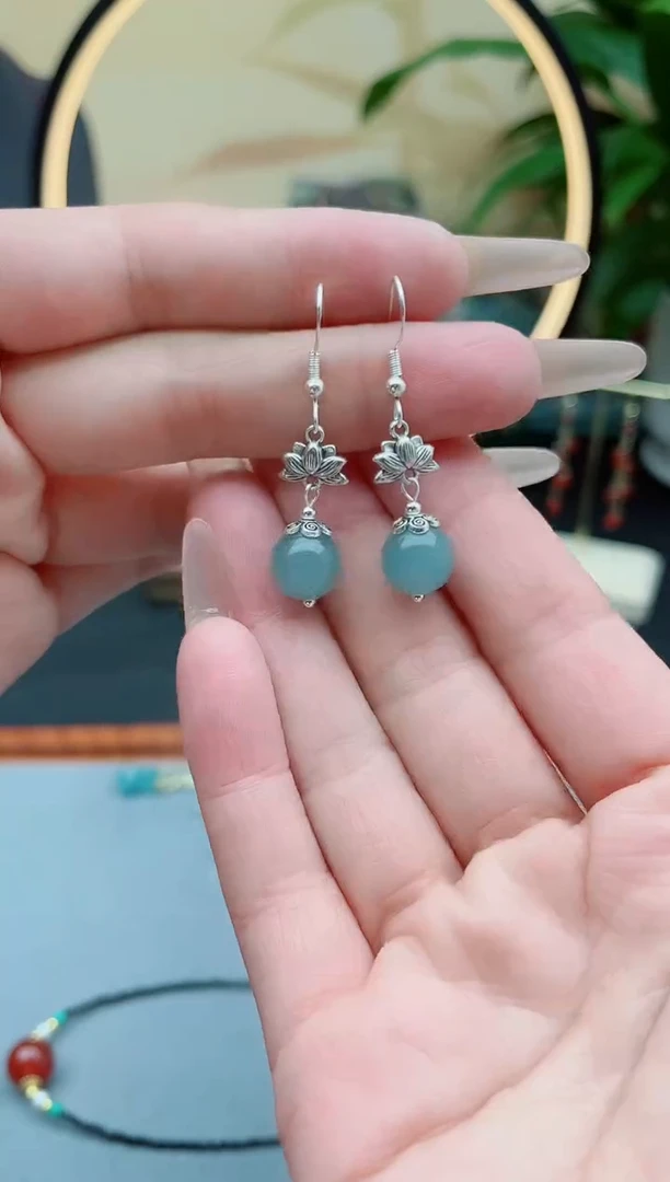 玛瑙/玉髓耳饰银S925镶嵌01