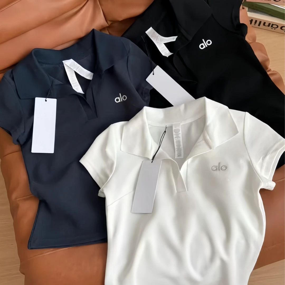 【RONG】通勤城市运动风夏款简约短袖修身POLO正肩T恤