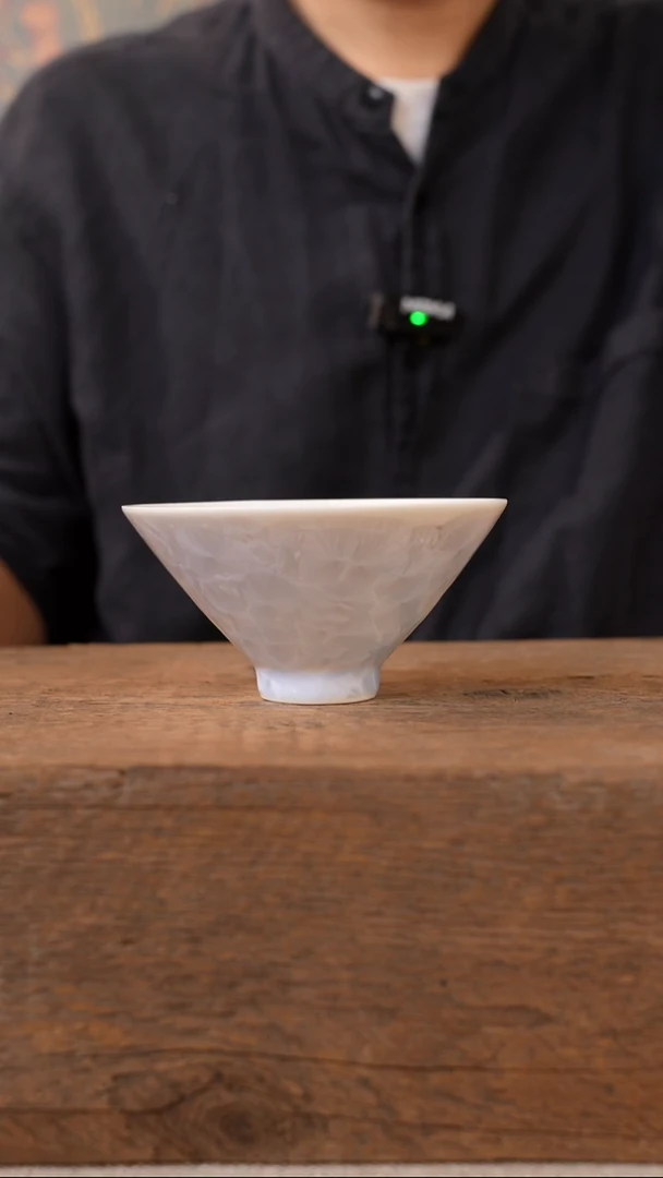 窑变结晶斗笠杯-冰晶蓝（容量100ml）