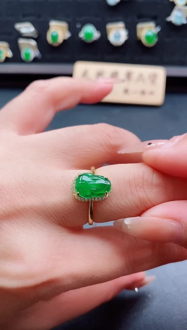 银S925镶嵌戒指翡翠1212