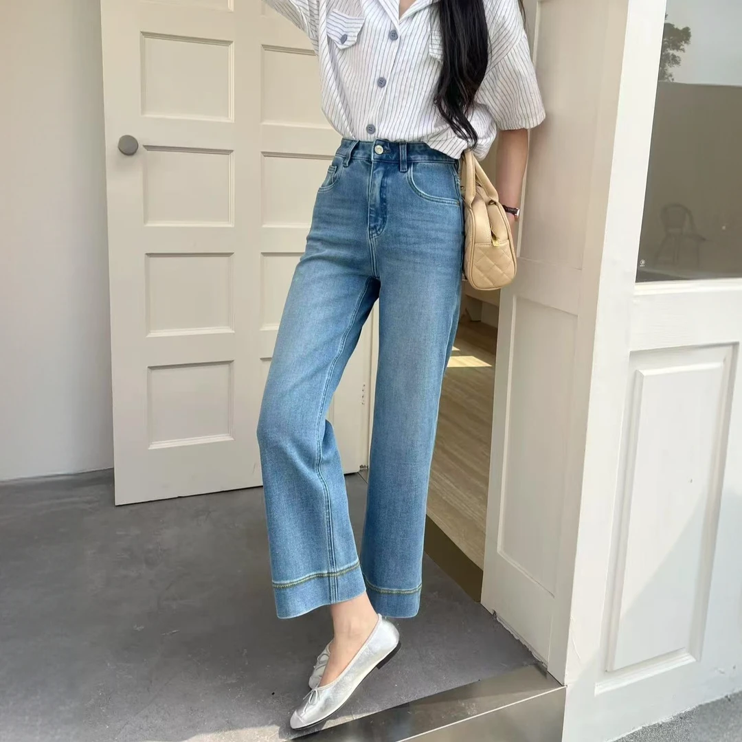 A-06(万) 夏款新款 奶奶裤13行牛仔裤阔腿2025新款牛仔裤女裤