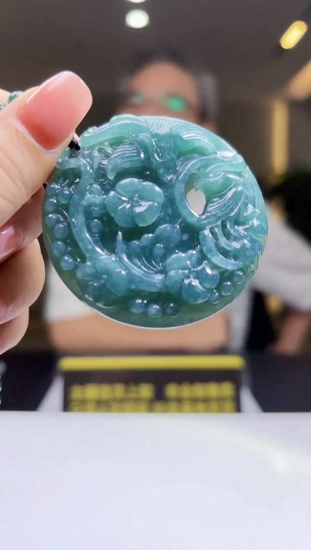 定制翡翠未镶嵌12/0801/C/发其一件/花鸟