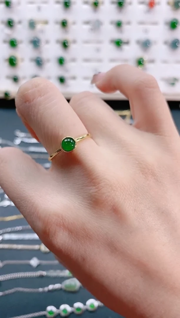 【闪购商品】翡翠戒指银S925镶嵌天然翡翠