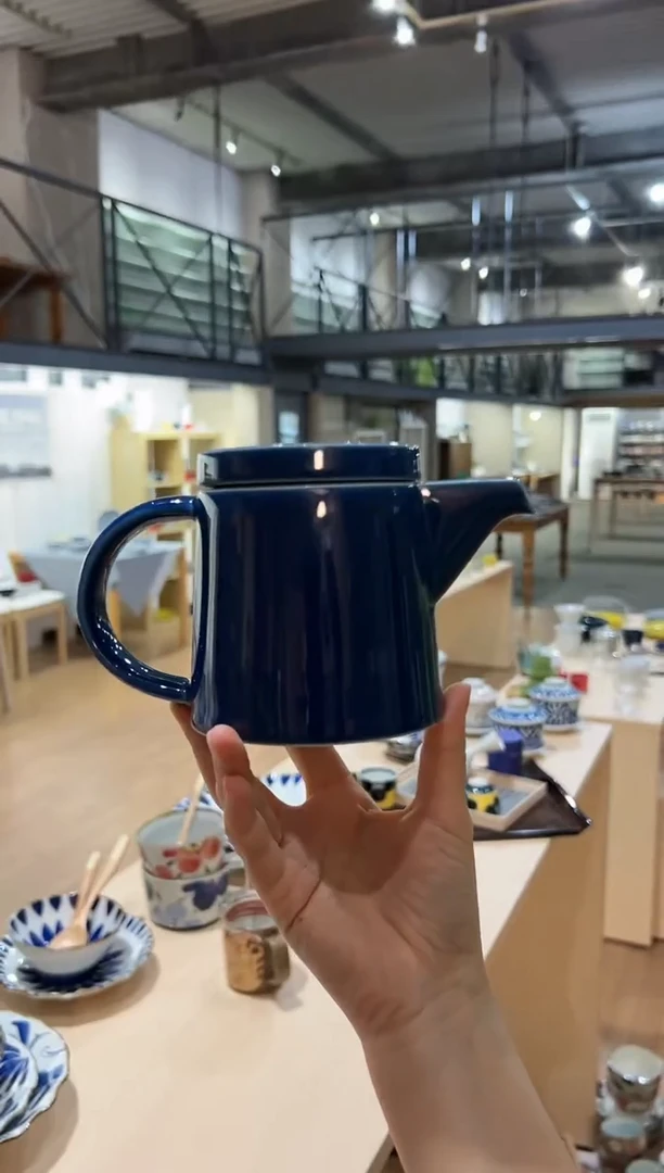 瓷片白山M系列 蓝色茶壶