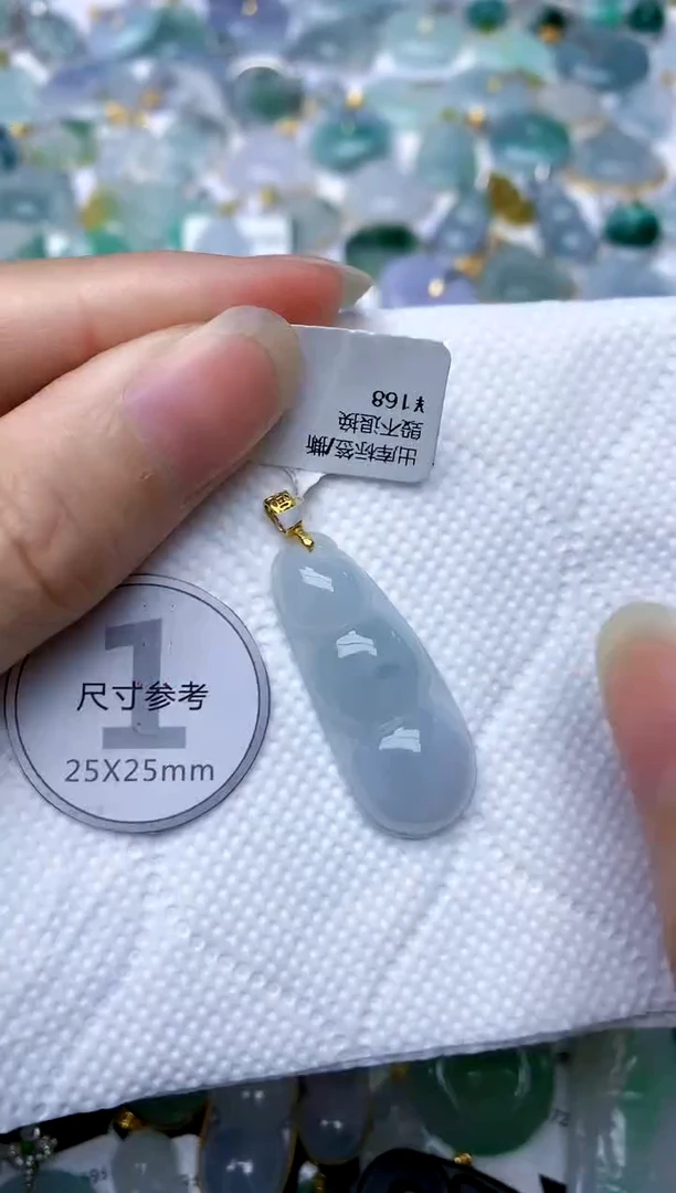 颈饰银S925镶嵌翡翠天然A货翡翠