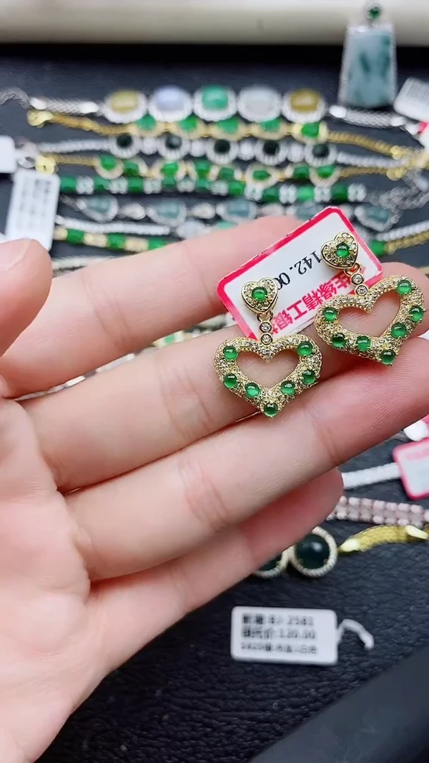 银S925镶嵌戒指翡翠1