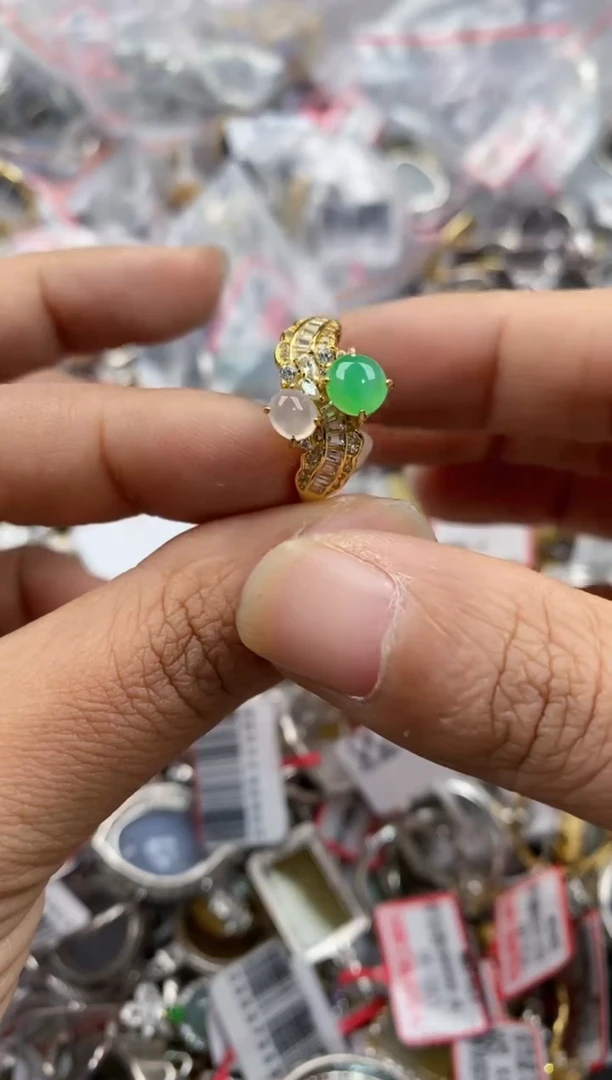 银S925镶嵌戒指翡翠111                  10