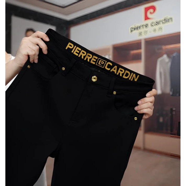 皮尔卡丹【匹马棉麒麟黑系】秋冬新款百搭高端有弹力不掉色牛仔长裤
