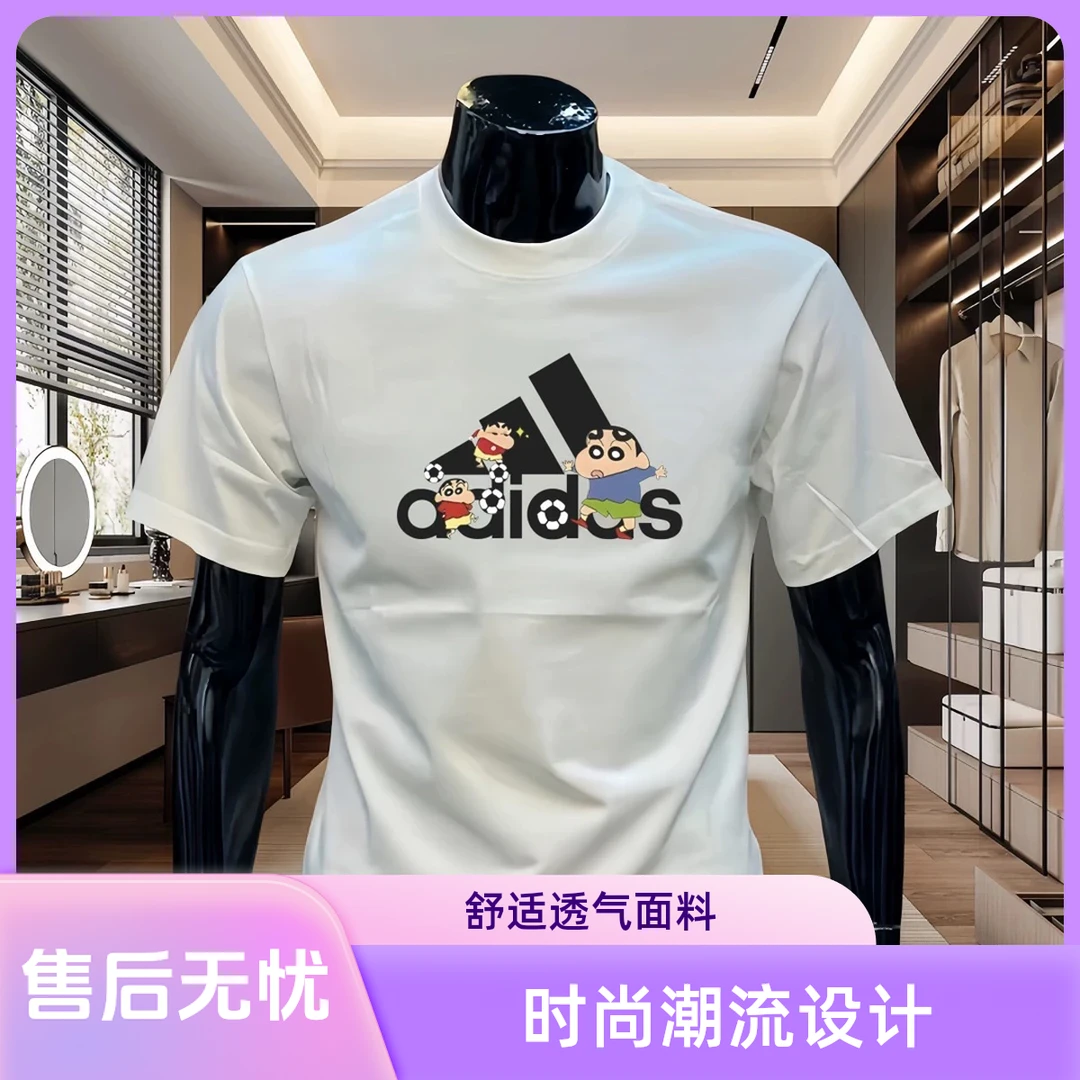 国潮重磅ins设计感小众圆领重磅纯棉印花短袖T恤男女大码宽松上衣