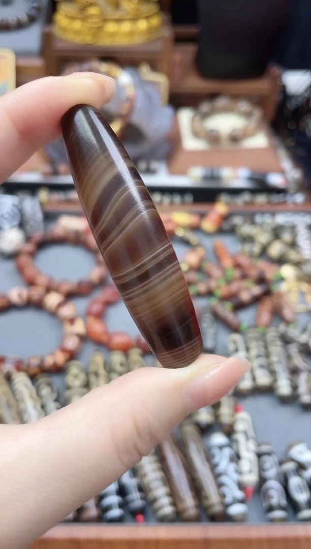 未镶嵌珠珠玛瑙/玉髓天然缠丝单珠