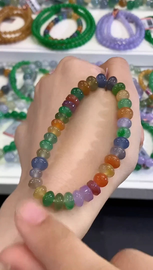 未镶嵌手串翡翠C503紫货有色差